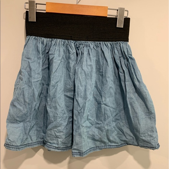 Denim Skirt with Elastic Waist - Picture 2 of 2